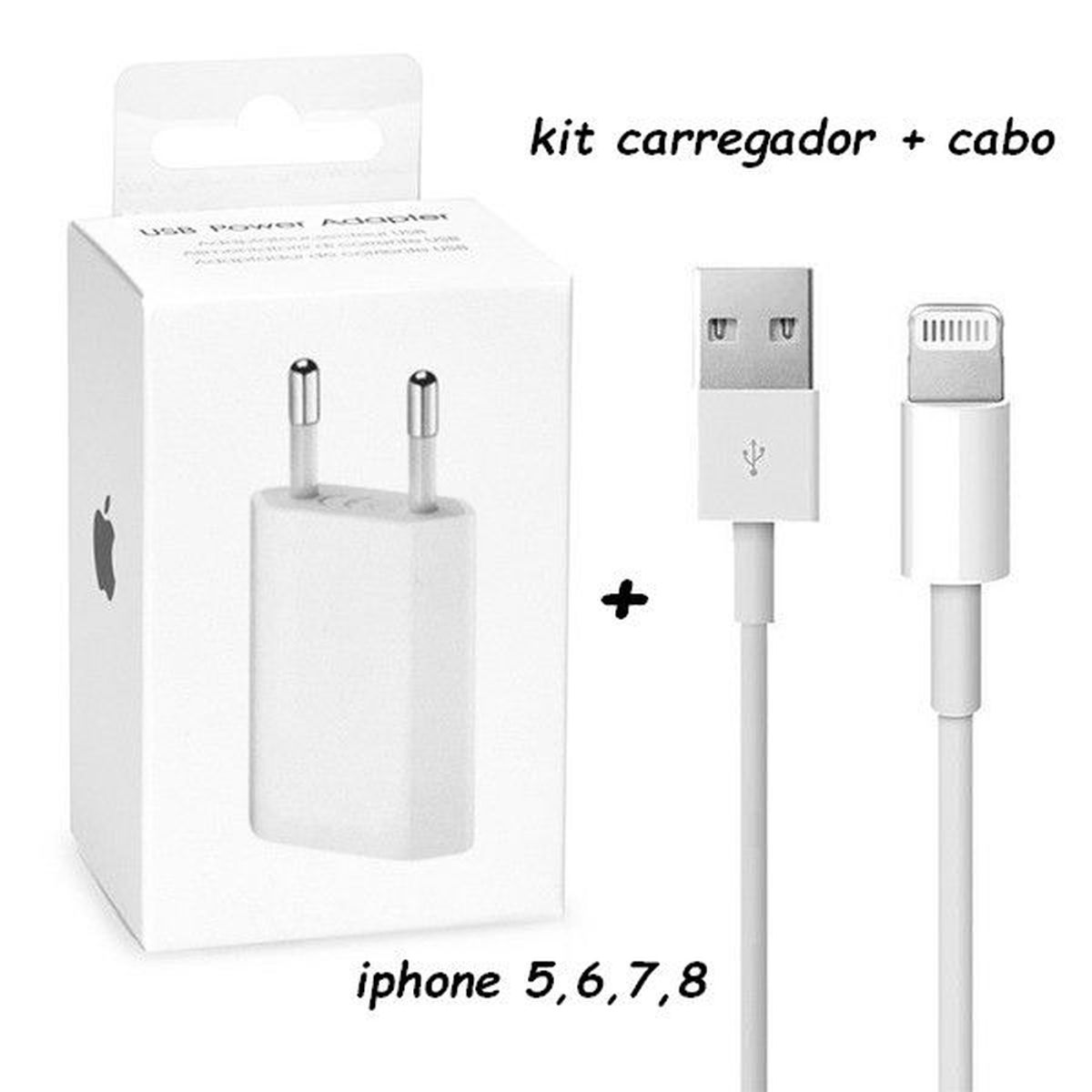 Carregador Iphone Completo Original 5 6 7 8 Plus X