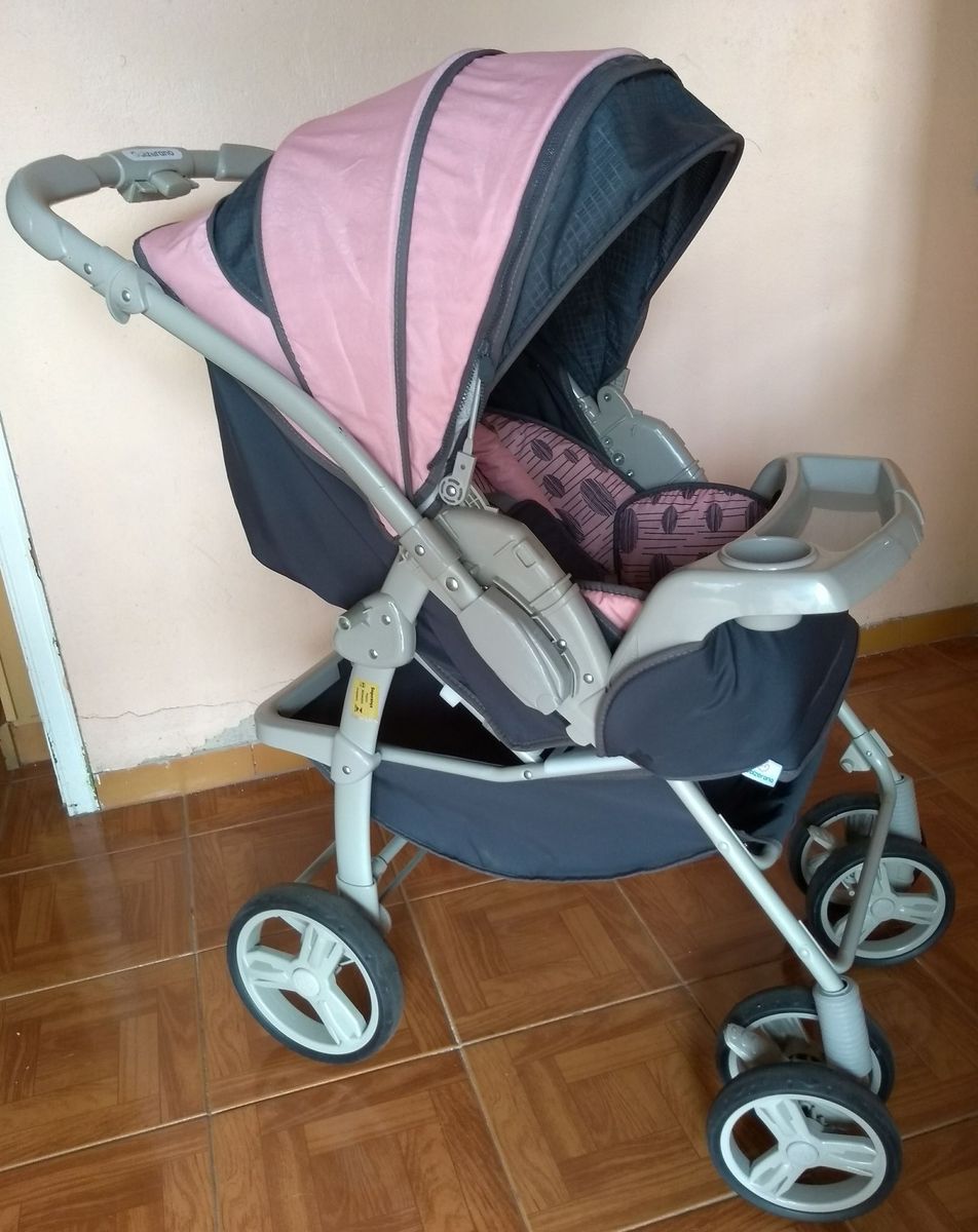 Carrinho De Bebe Galzerano Optimus Reversivel Rosa Cinza Carrinho De Bebe Galzerano Usado Enjoei