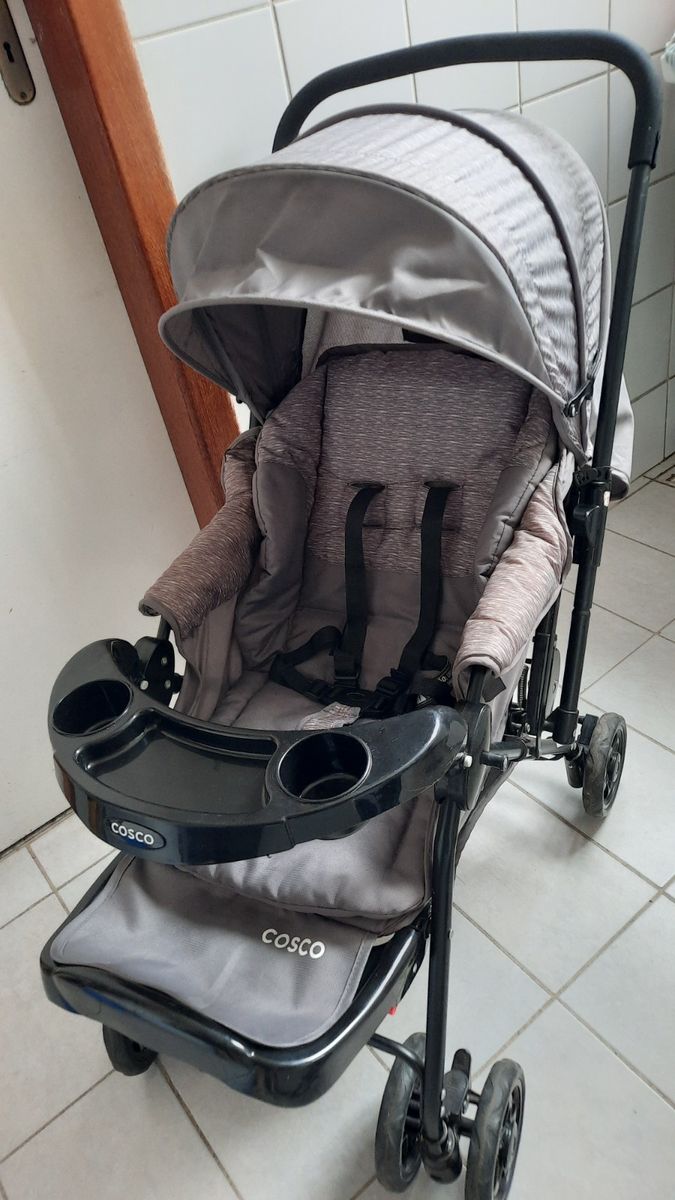 travel system reverse cosco cinza rajado