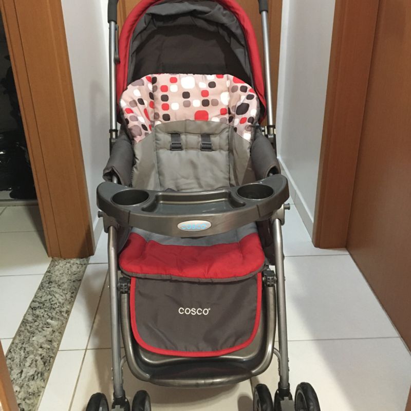 Carrinho De Bebê Travel System Reverse Com Bebê Conforto Vermelho Cosco