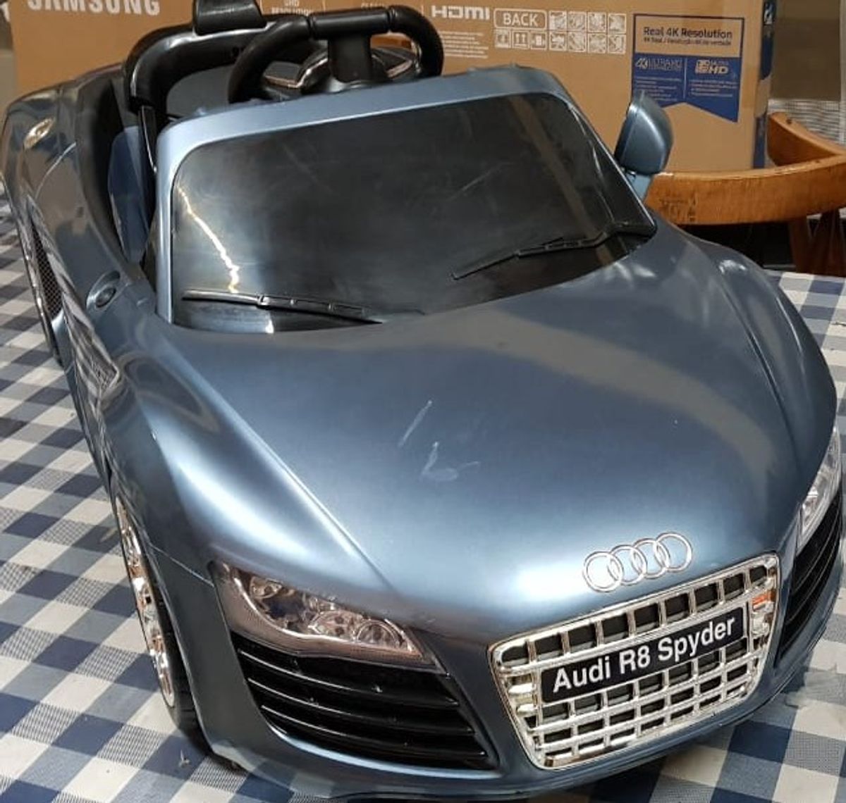 Carrinho Eletrico Infantil Audi R8 Spyder Kalle Azul 7v Carrinho De Bebe Kalle Nunca Usado Enjoei