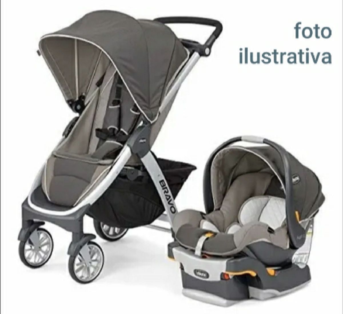 Carrinho Passeio e Bebê Conforto Chicco Bravo Trio Travel System ...