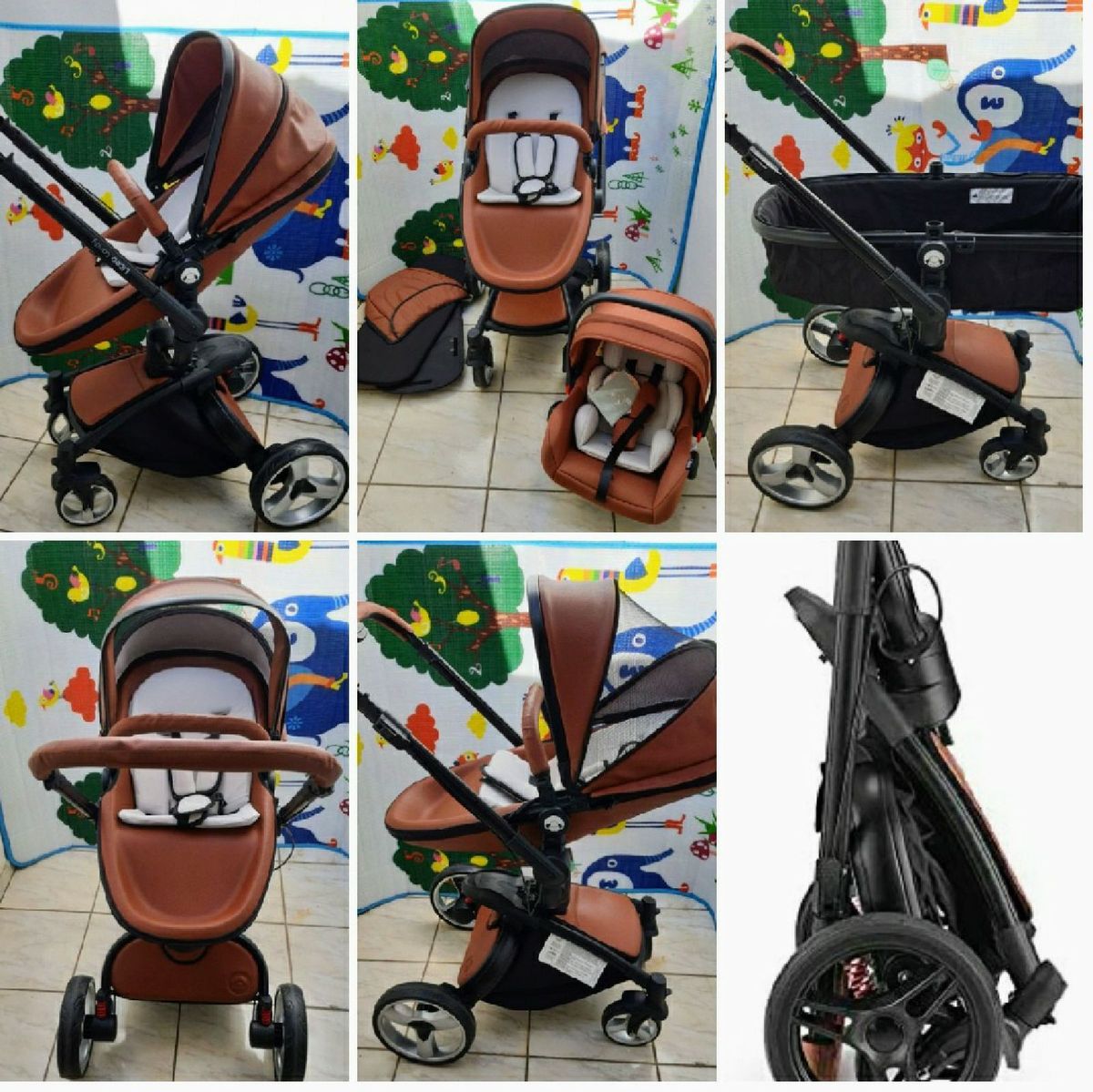 Carrinho Que Vira Moisés Mais Bebê Conforto Litet Candy Cor Caramelo ...