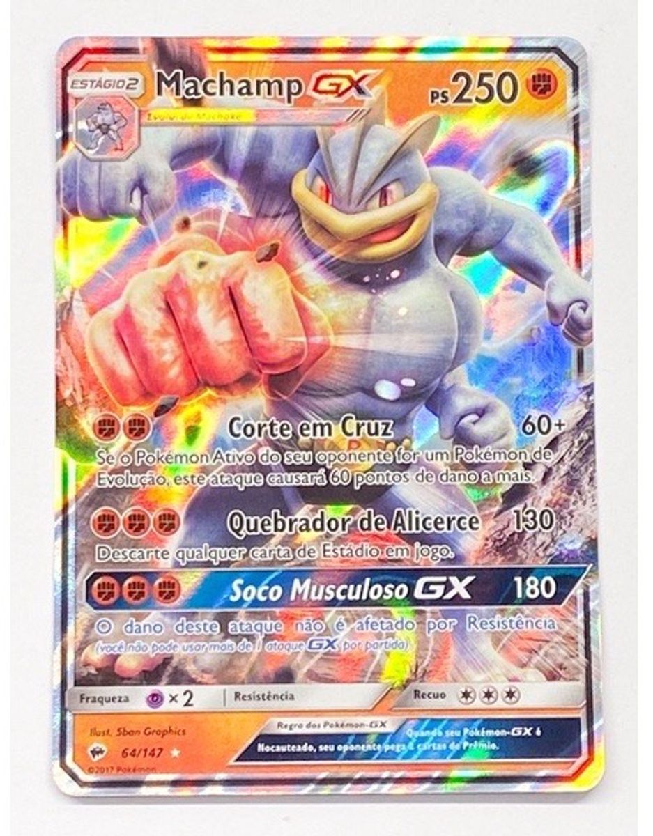 Carta 64/147 Pokémon Tcg Original Copag Card Machamp Gx Full Art ...