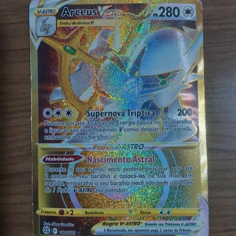 Carta Pokémon Lendário Arceus V Astros Cintilantes Original, Jogo de  Tabuleiro Nunca Usado 90936107