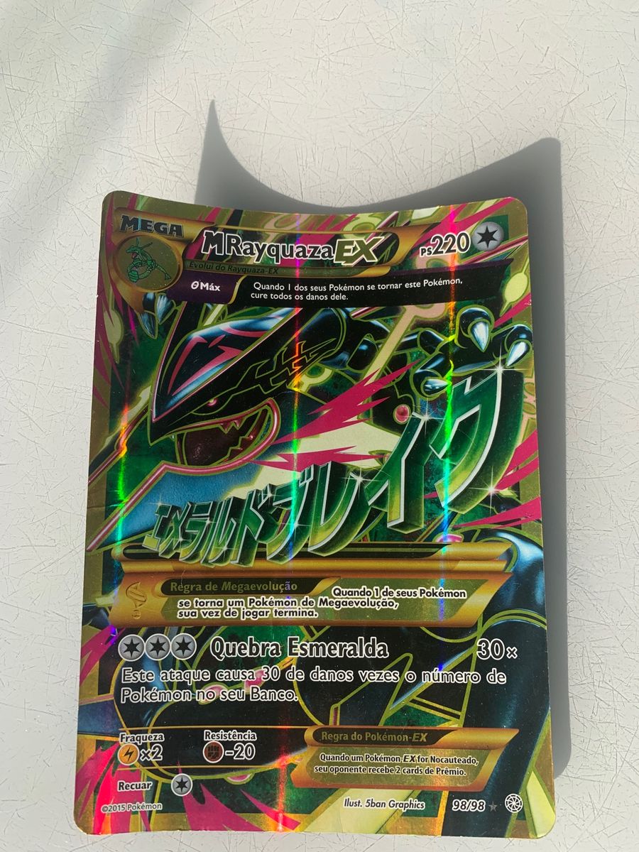 Carta Decorativa Pokemon Mega Rayquaza Ex Usada Original Jogo De Tabuleiro Pokemon Tm Usado