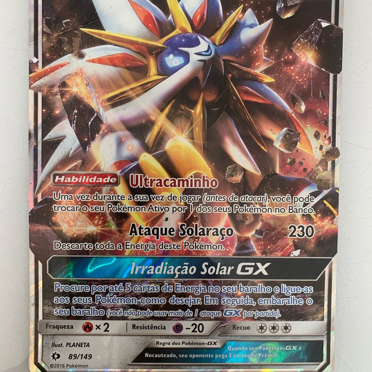 Carta Gigante Pokemon Solgaleo Gx Carta Decorativa Jogo De Tabuleiro Pokemon Tm Usado