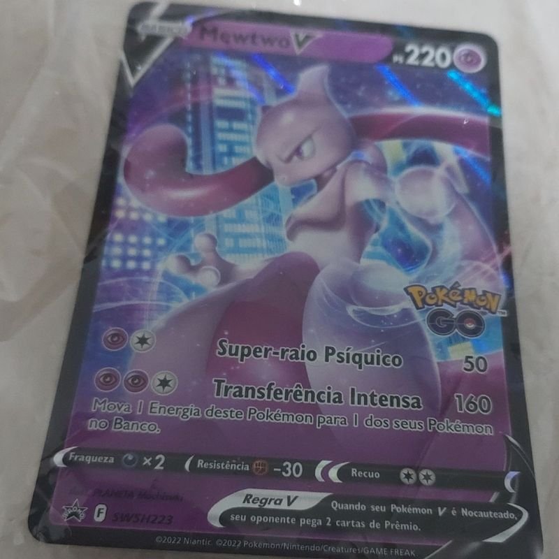 Carta Mewtwo V Original Pokémon Go, Brinquedo Copag Usado 87468717