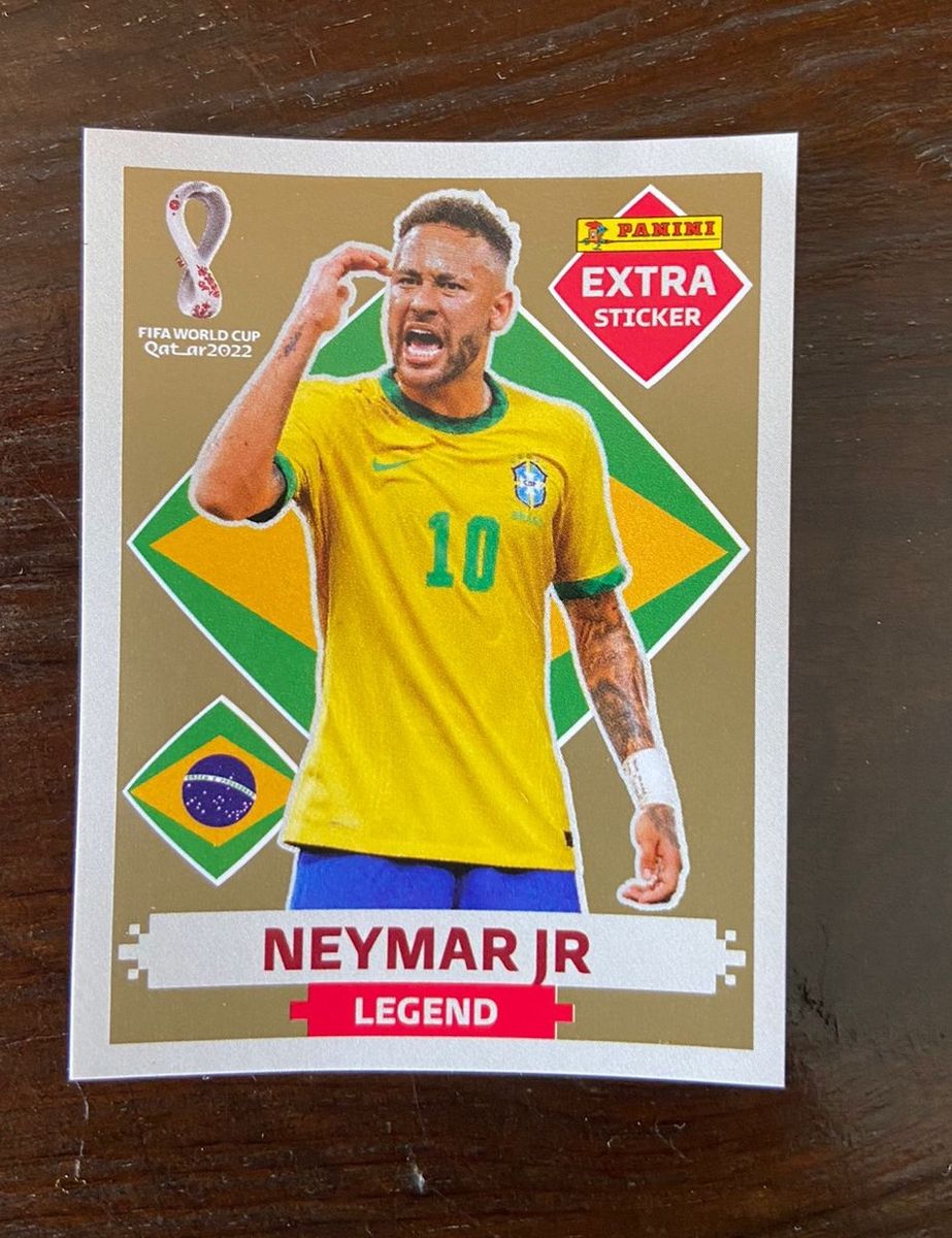 Carta Neymar Ouro Figurinha Extra Album Copa Do Mundo 2022 Roupa