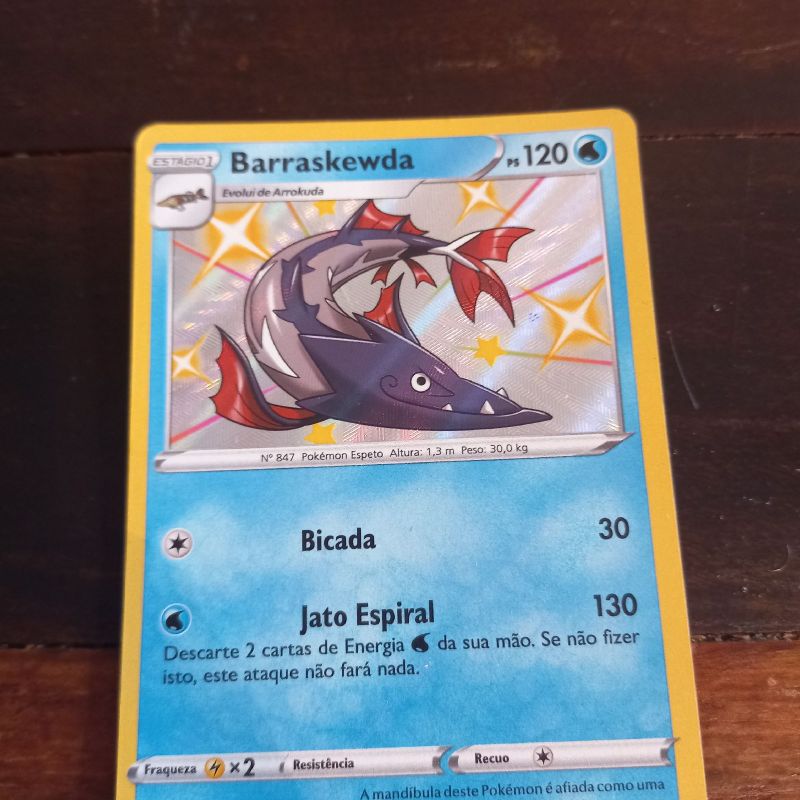 Carta Pokmon Barraskewda Shiny | Pokmon Usado 74605837 | enjoei