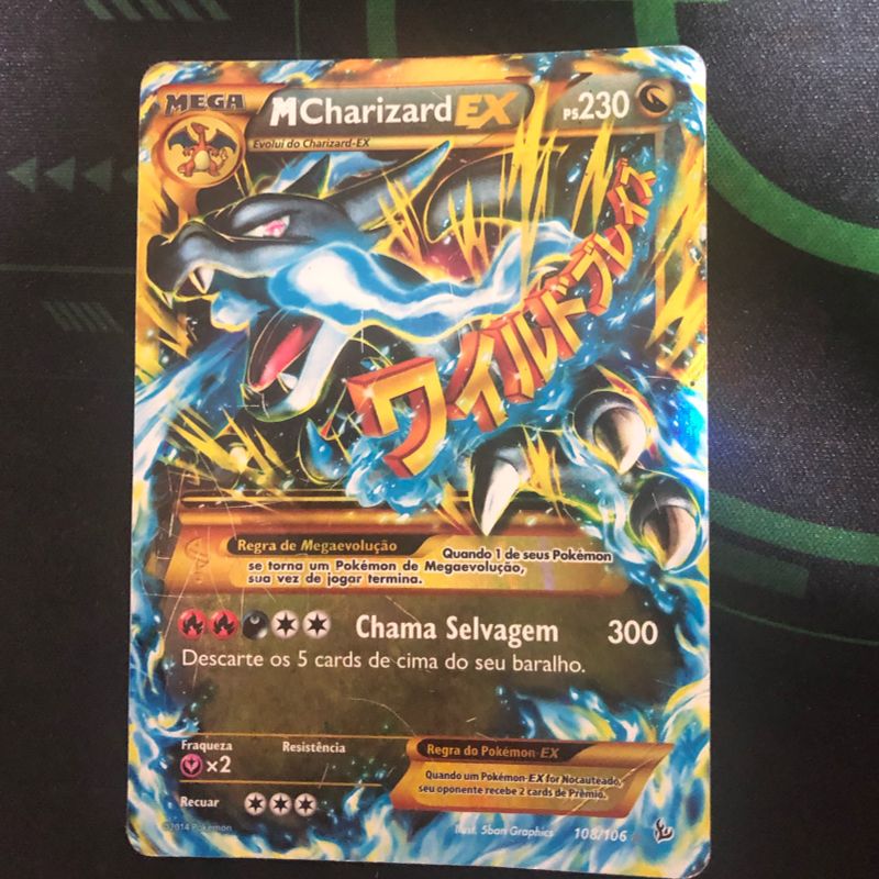 Cartas Pokémon Charizard Ex e Mega Charizard, Brinquedo Pokemon Usado  39700933