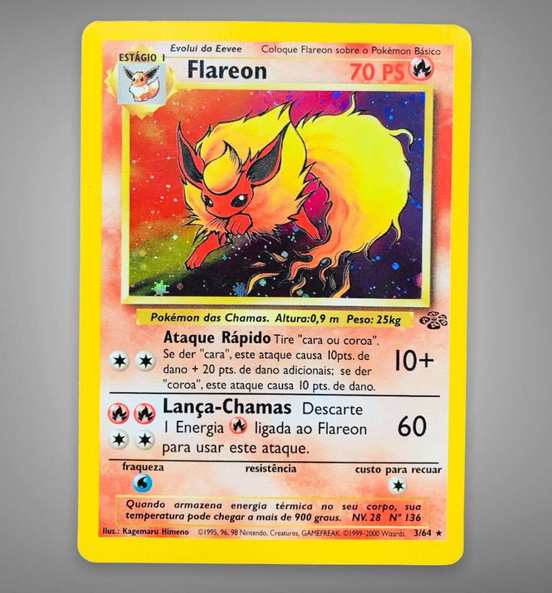 Carta Ultra Rara - Flareon Ex - Pokemon Tcg, Jogo de Tabuleiro Pokémon  Nunca Usado 63122378