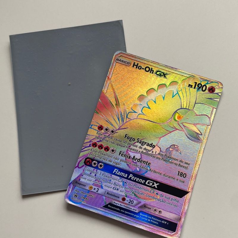 Carta Pokemon Jumbo Ho-oh Gx Rainbow (pt) Original + Brindes