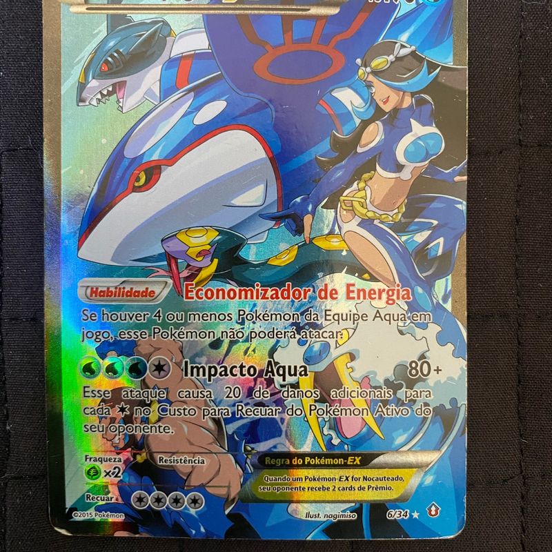 Carta Pokémon Kyogre-Ex da Equipe Aqua (6/34) | Pokémon Usado