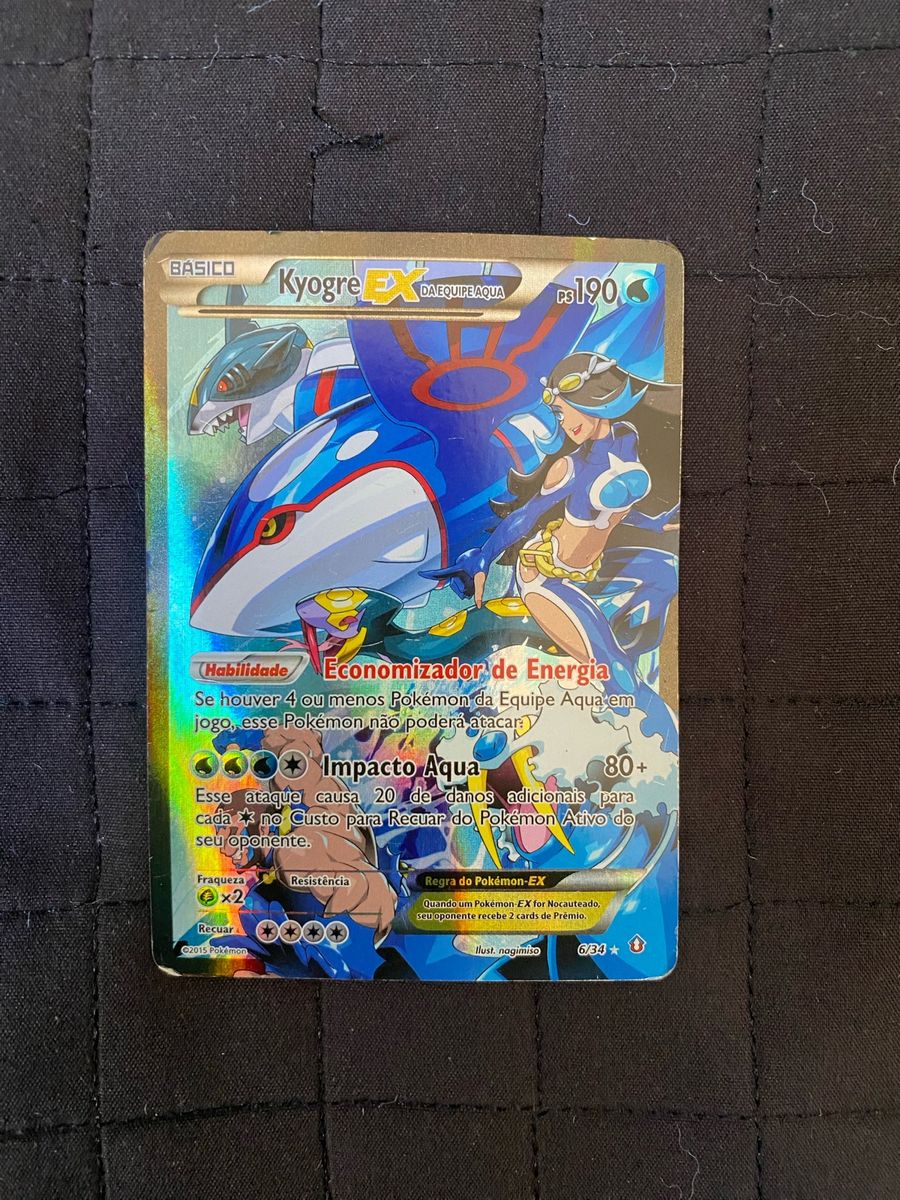 Carta Pokémon Kyogre-Ex da Equipe Aqua (6/34) | Pokémon Usado