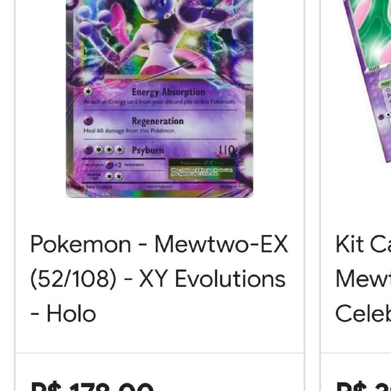 Carta Pokemon Mewtwo Ex  Produto Masculino Copag Nunca Usado