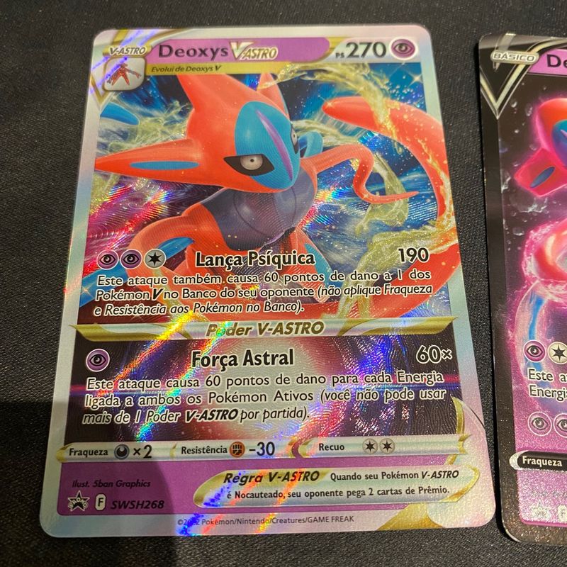 Carta Pokemon Original Deoxys Vastro Deoxys V e Deoxys Vmax | Copag Nunca  Usado 111933737 | enjoei