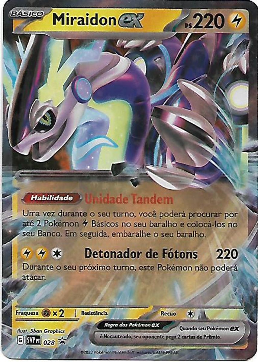 Carta Pokémon Miraidon Ex Escarlate E Violeta Original Copag