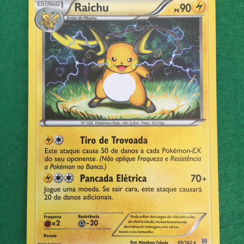 Carta Pokémon Original Raichu Gx, Produto Vintage e Retro Pokémon Usado  72865924
