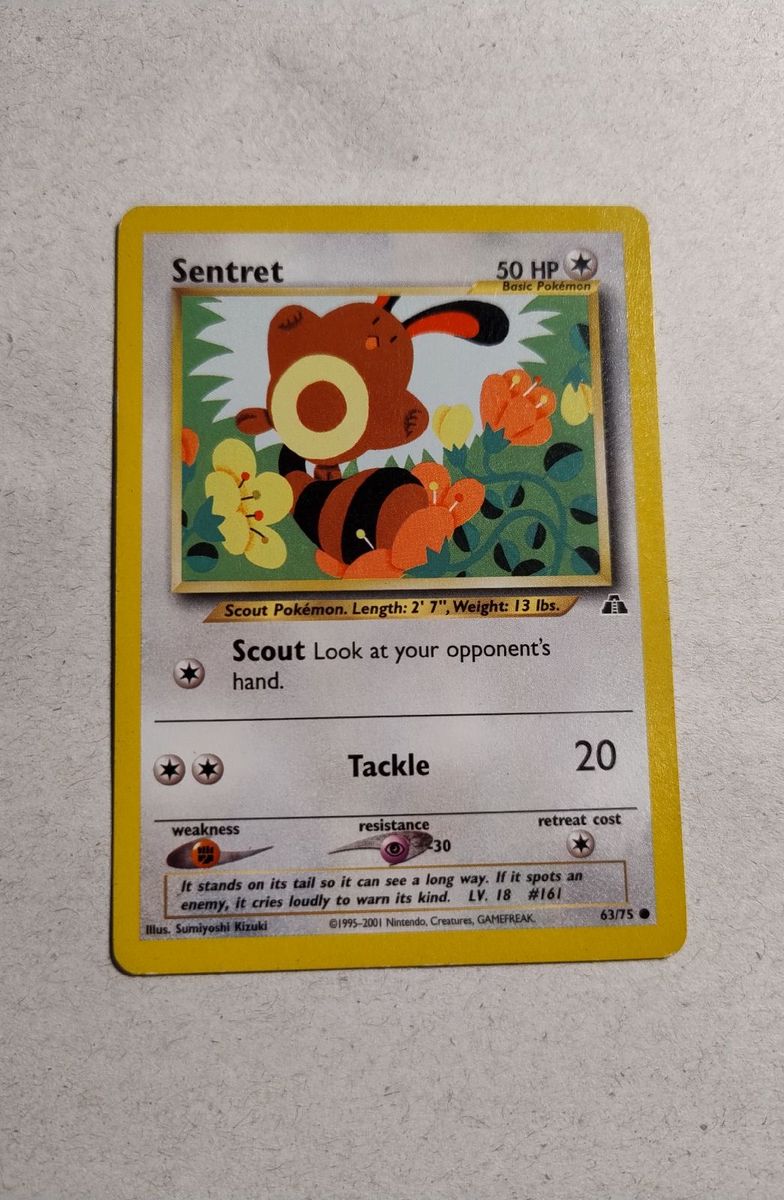 Carta Pokemon Sentret 63/75 | Brinquedo para Bebês Pokemon Usado ...