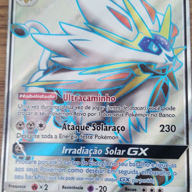 Carta Pokémon Solgaleo Gx Usada, Produto Masculino Pokemon Usado 73233116