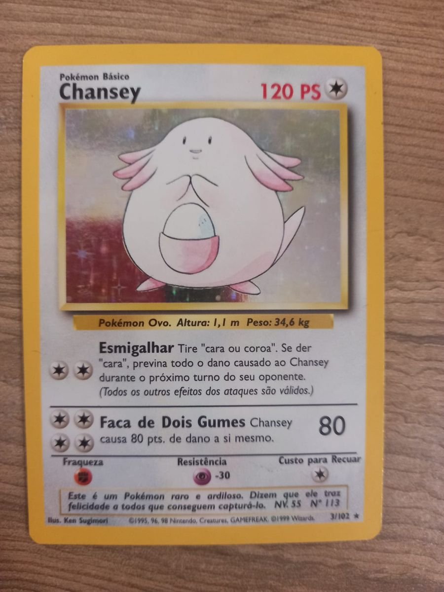 Cartas Pokemon Originais Base Set Chansey Hitmonchan - Vinted