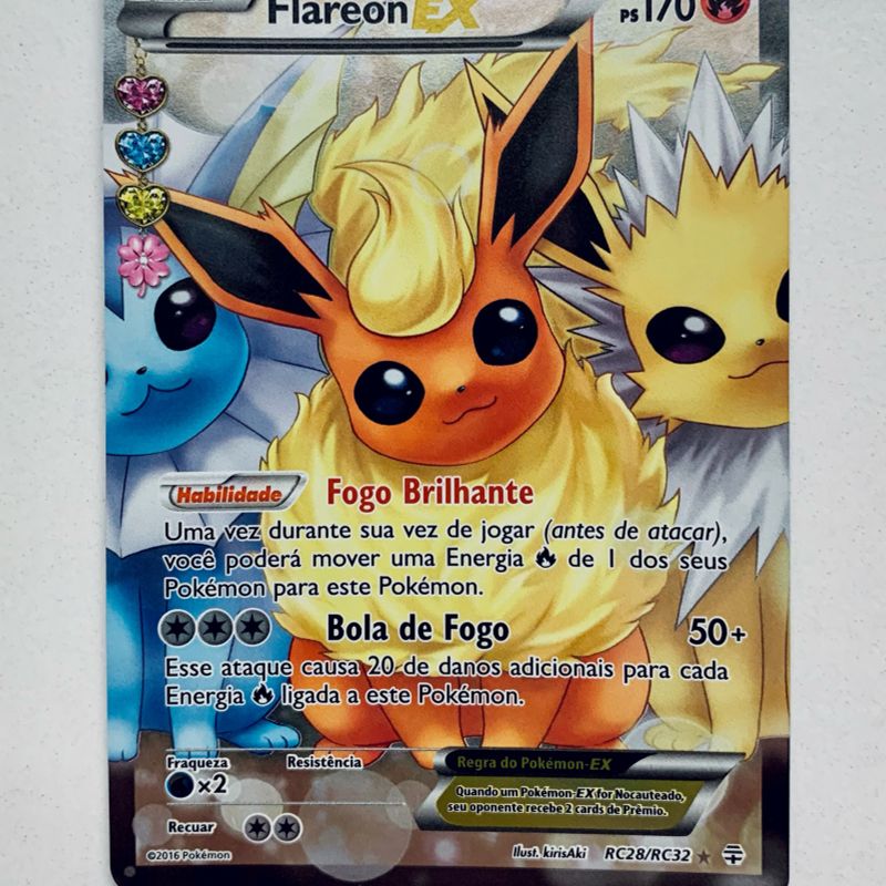 Carta Ultra Rara - Flareon Ex - Pokemon Tcg, Jogo de Tabuleiro Pokémon  Nunca Usado 63122378