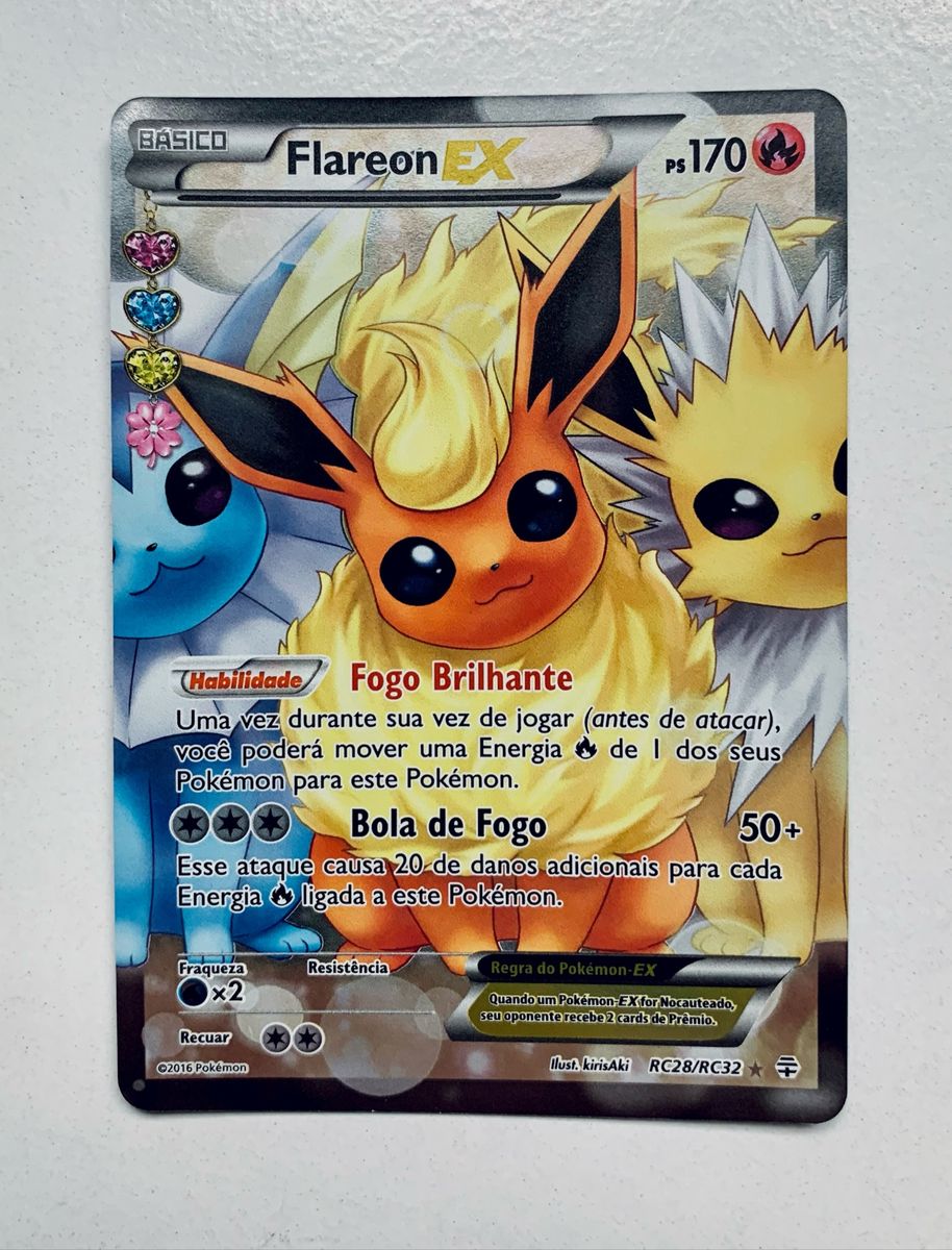 Carta Ultra Rara - Flareon Ex - Pokemon Tcg, Jogo de Tabuleiro Pokémon  Nunca Usado 63122378
