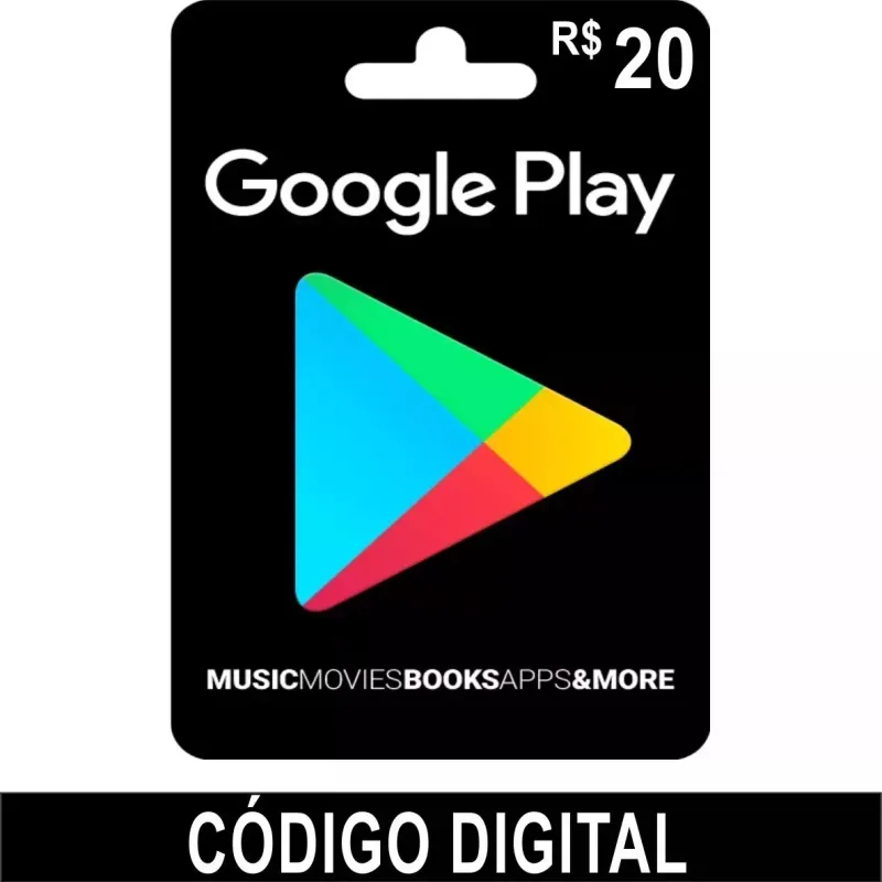 Cartão Google Play Store Gift Card R$20 Reais Br Android | Jogo de  Videogame Google Play Nunca Usado 32726349 | enjoei