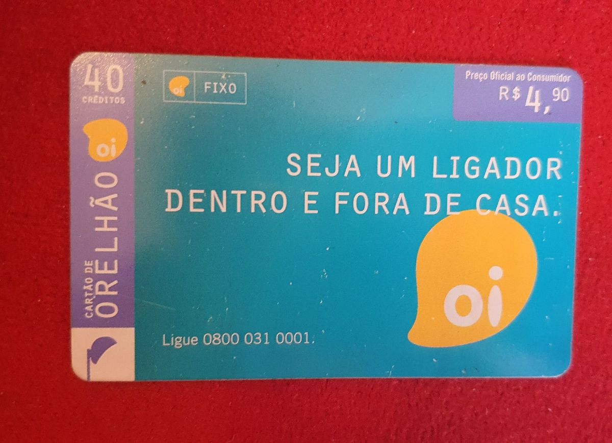 Cartão Telefônico Orelhão Antigo Oi- Coleção | Produto Vintage e Retro ...