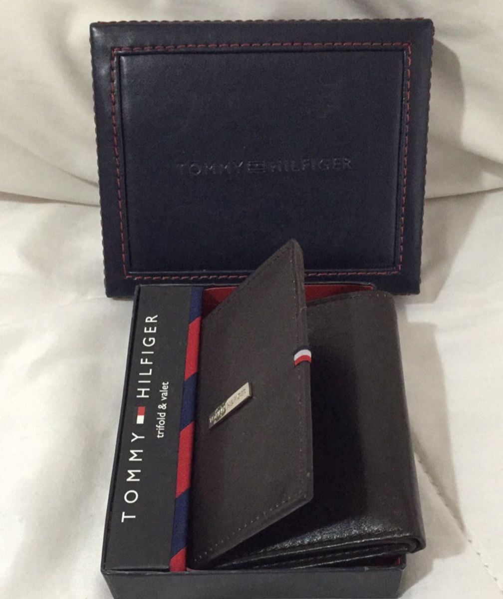 carteira masculina tommy hilfiger trifold