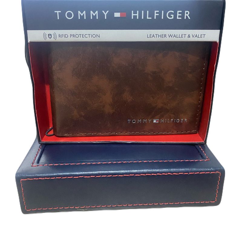 Carteira De Couro Tommy Hilfiger Masculino Rfid Protection Original