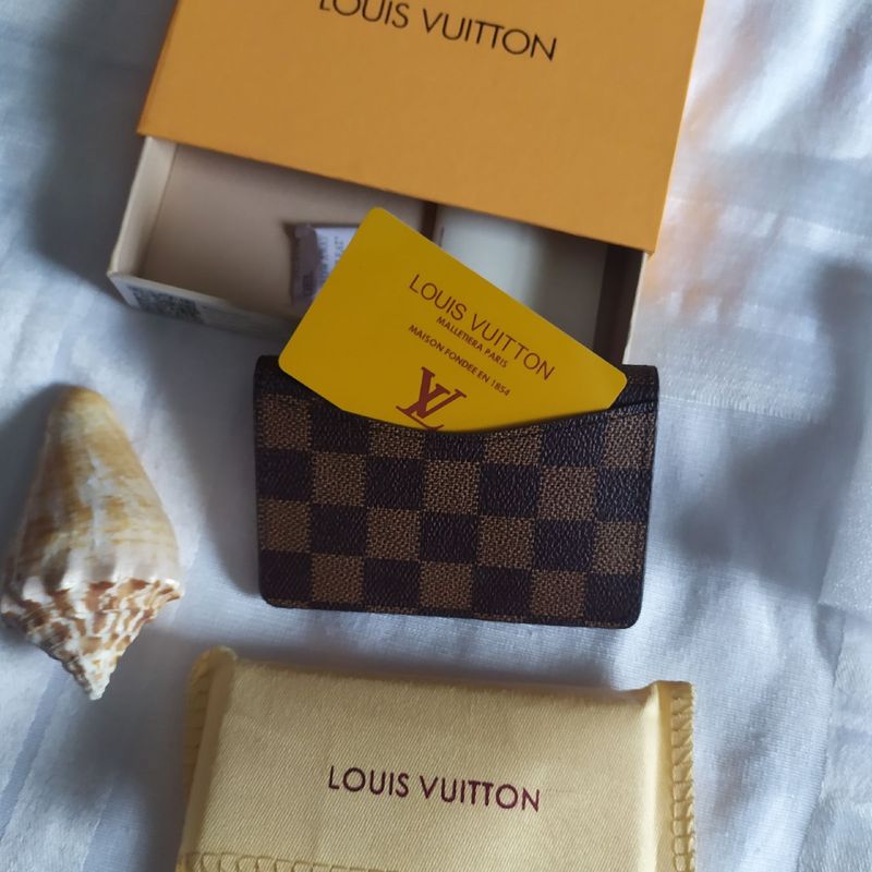 Louis Vuitton Carteira Masculina Xadrez Preta (Com Caixa