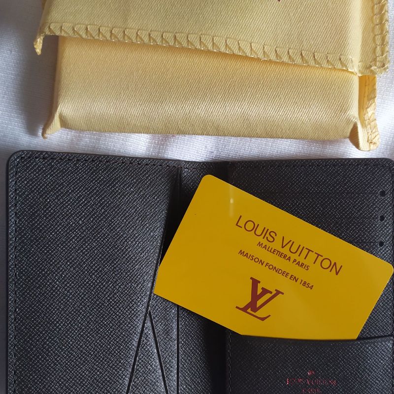 Carteira Porta Cartão Louis Vuitton Masculina Couro AUTENTICA + CAIXA