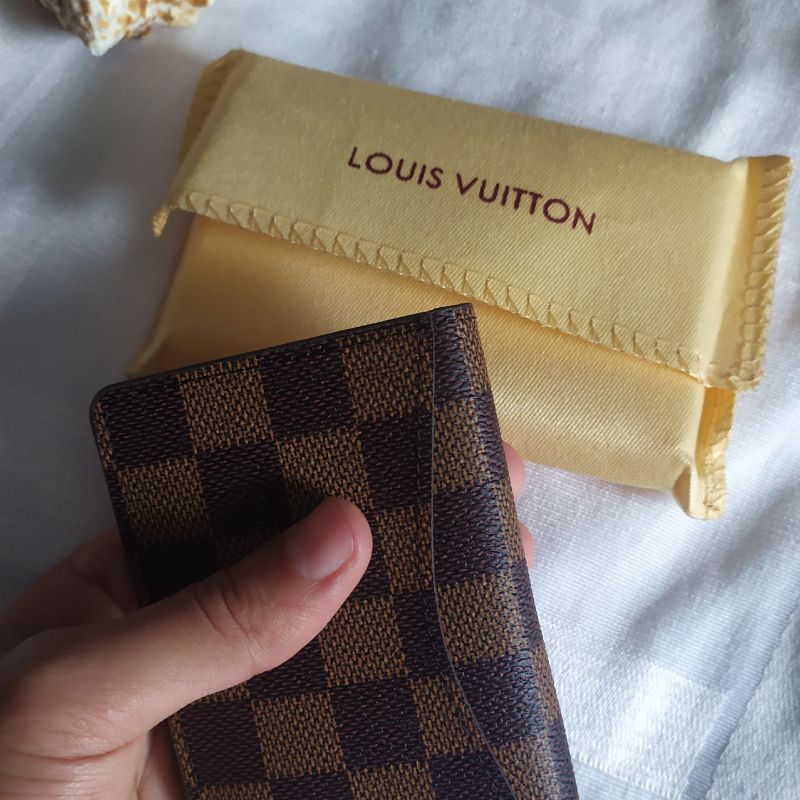 Carteira Porta Cartão Louis Vuitton Masculina Couro AUTENTICA + CAIXA