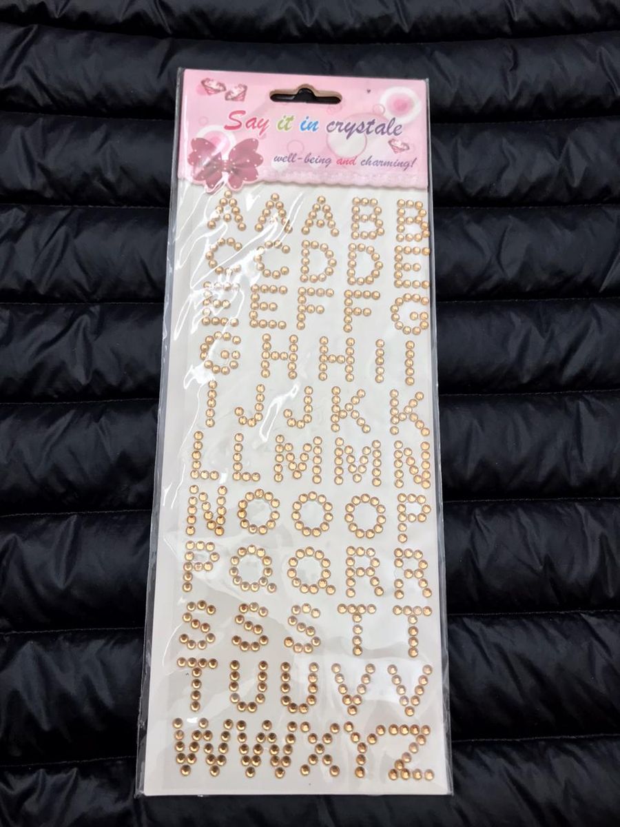 Cartela de Adesivo Letras Strass 3un. | Item de Papelaria Nunca Usado ...