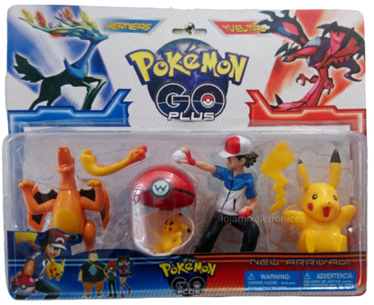 Cartela Bonecos Pokémon Go (+ Bola) Com 6 Personagens