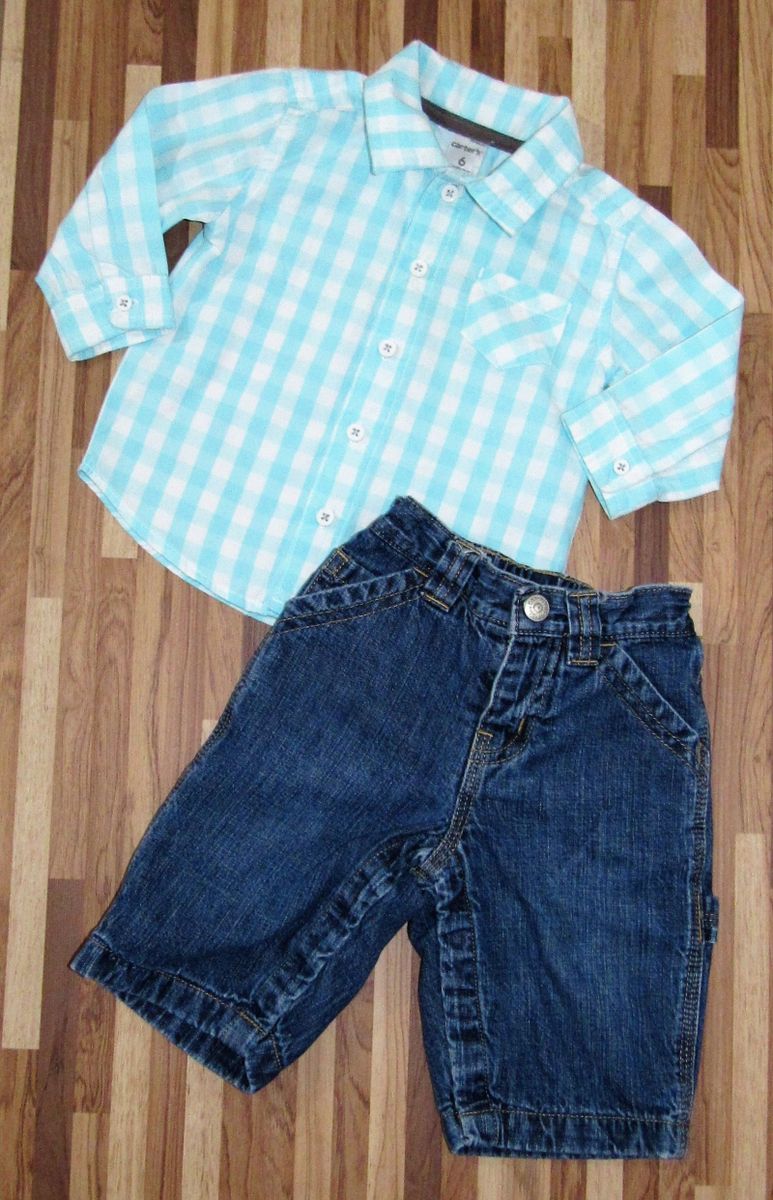 calça jeans e camisa social para bebe
