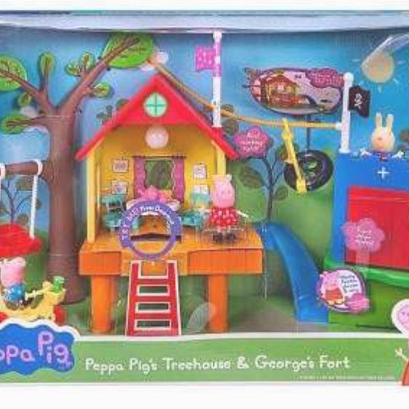 Сasa na árvore para brinquedos! História infantil com Peppa e George Pig 