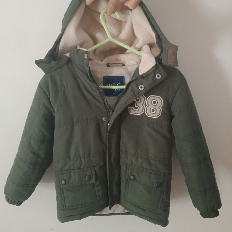 Casaco Acolchoado Infantil com Capuz Basic Kids Usado 109713976