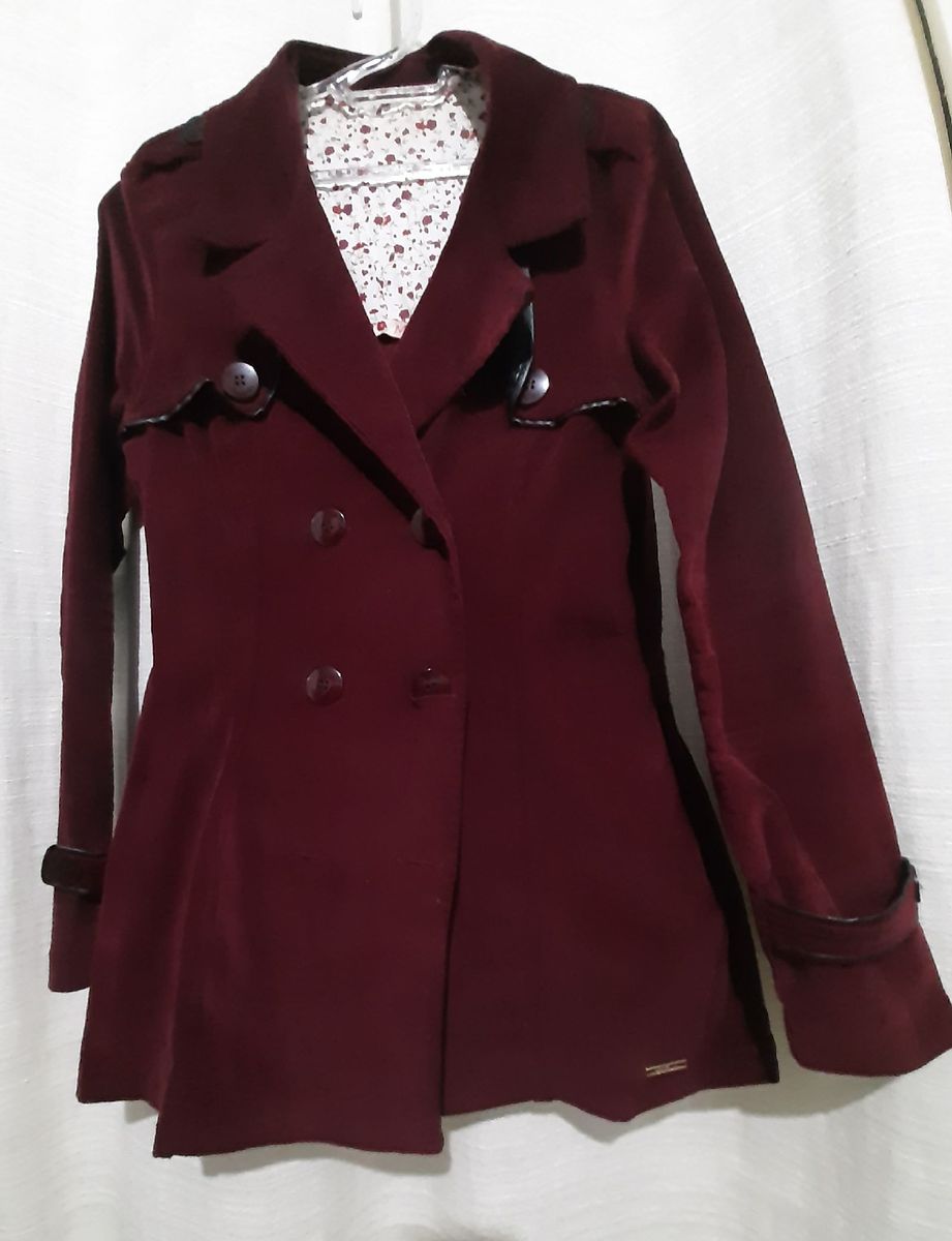 casaco bordo feminino