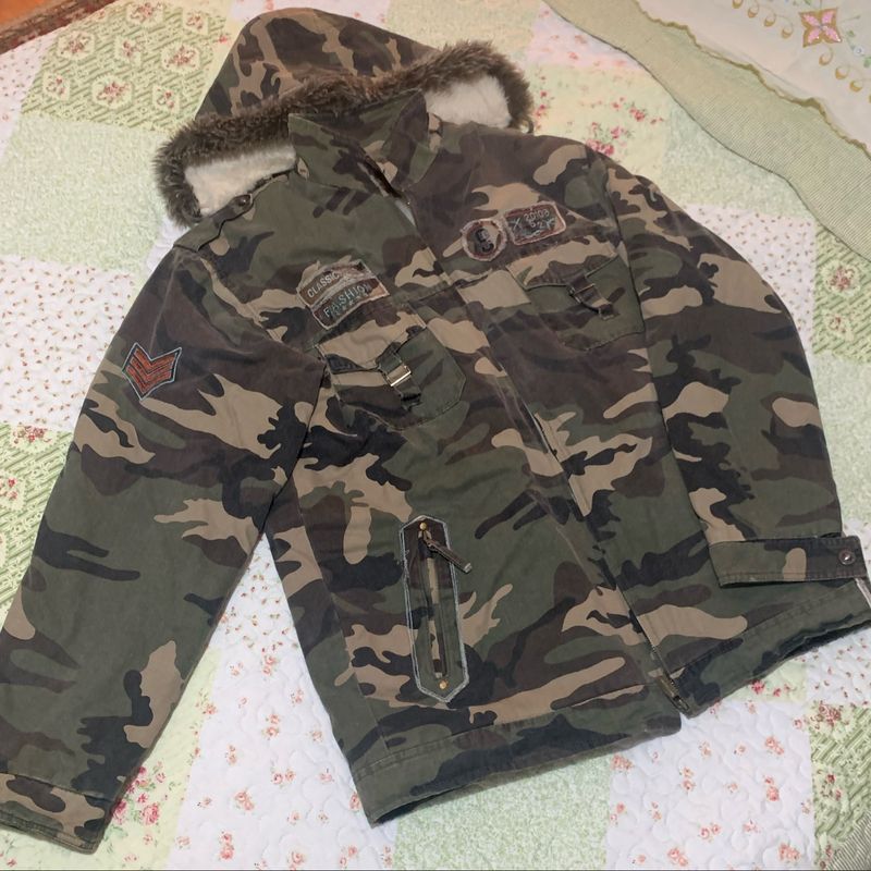 Casaco camuflado fashion masculino