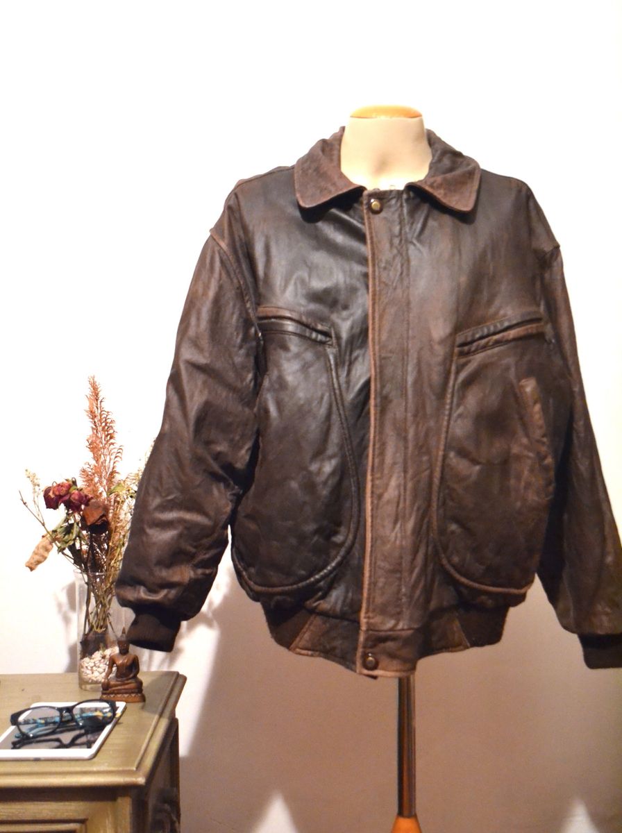 jaqueta de couro tng masculina