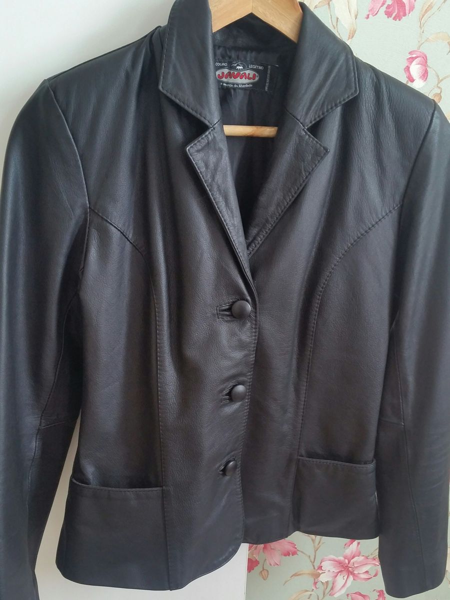 jaqueta de couro legitimo masculina javali