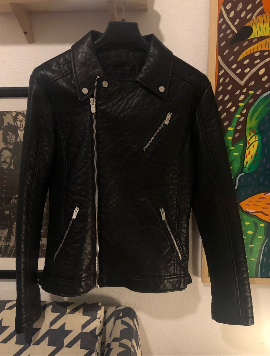 jaqueta couro zara masculina