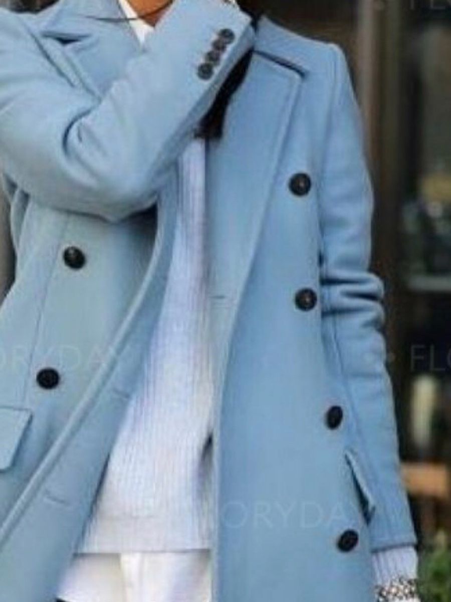 casaco feminino azul claro