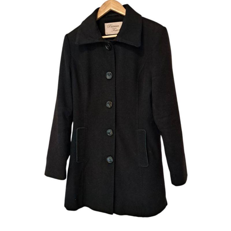 Casaco de Lã Preto Casaco Feminino Patricia Foster Usado 107550415  enjoei