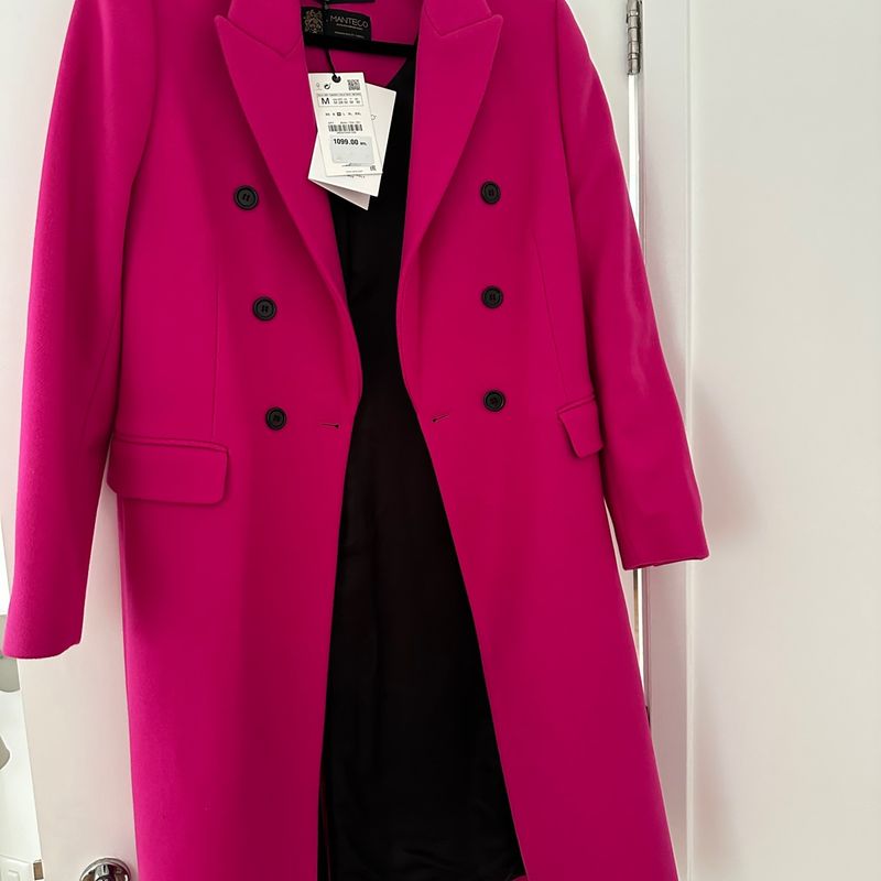 Lã Pink Premium Zara, Casaco Feminino Zara Nunca Usado 74219324
