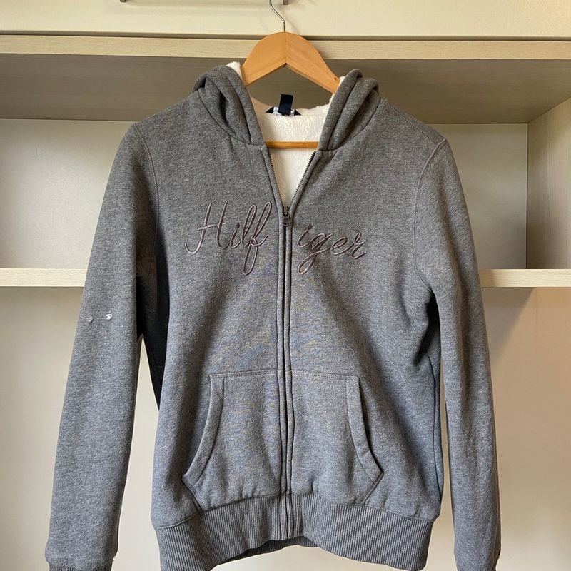 Casaco de Moletom Tommy Hilfiger Peluciado Casaco Feminino Tommy