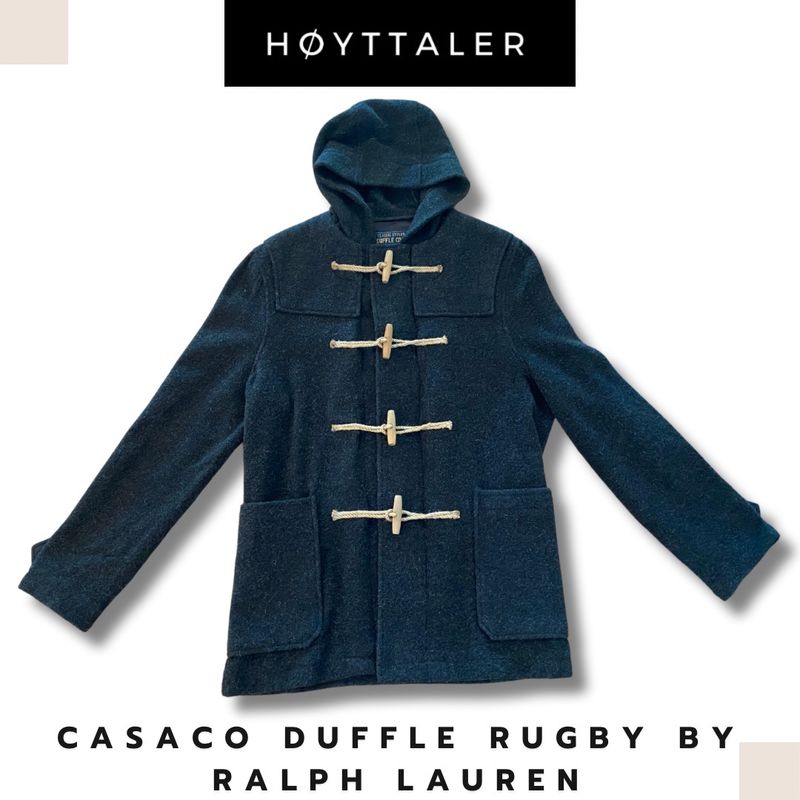 Casaco Duffle Coat Preppy Militar em Lã Rugby By Ralph Lauren